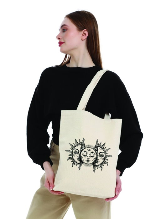 Zoozie Bags 0597 Bolso de Mano de Algodón, Color Crema, 35x40x8cm